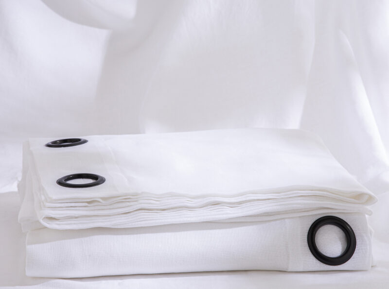 Voilage en lin lavé Blanc optique