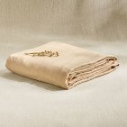 Drap Plat en Lin Lavé Pêche