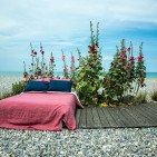 Drap Plat en Lin Lavé Bois de Rose