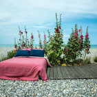 Drap Plat en Lin Lavé Bois de Rose