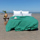 Drap Plat en Lin Lavé Vert Sauge