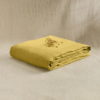 Drap Housse en Lin Lavé Jaune Ambre