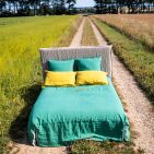 Drap Housse en Lin Lavé Vert Sauge