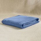 Drap Housse en Lin Lavé Fleur Bleue