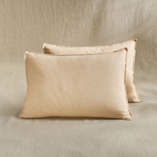 Taie d’Oreiller en Lin Lavé Pêche