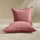 Taie d’Oreiller en Lin Lavé Bois de Rose