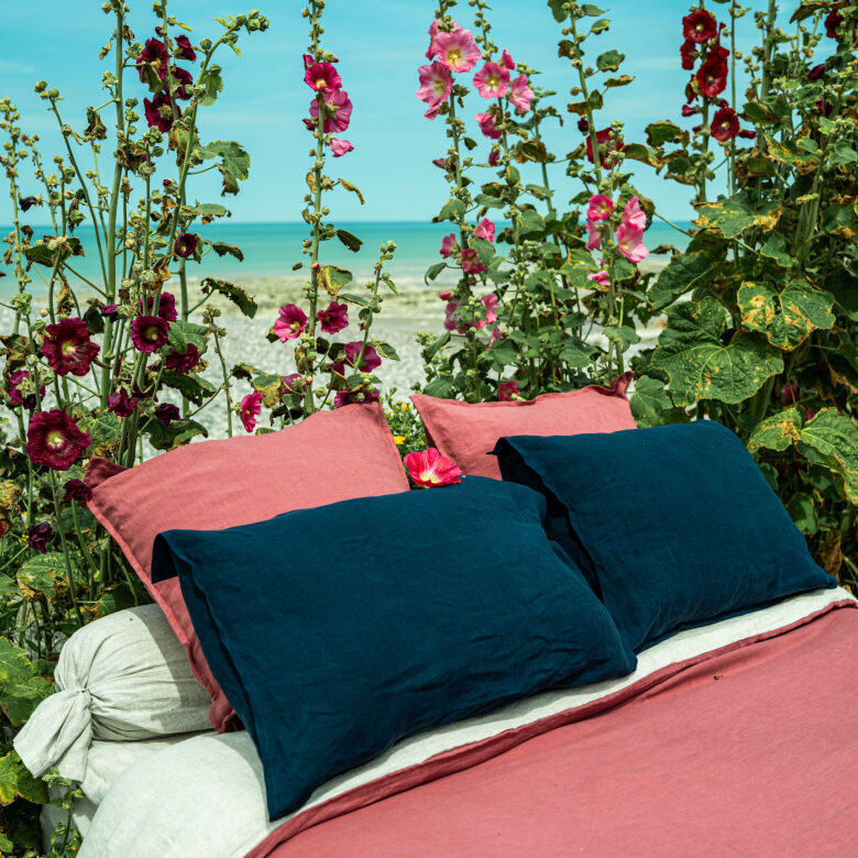 Taie d’Oreiller en Lin Lavé Bois de Rose - Embrin