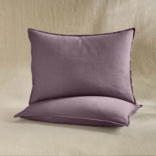 Taie d’Oreiller en Lin Lavé Prune
