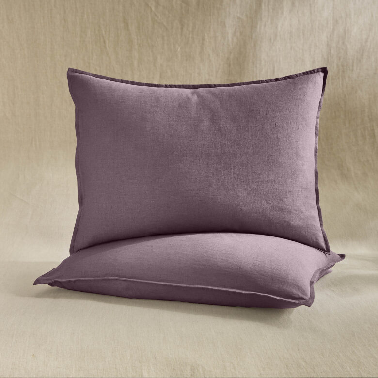 Taie d’Oreiller en Lin Lavé Prune - Embrin