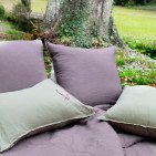 Taie d’Oreiller en Lin Lavé Prune