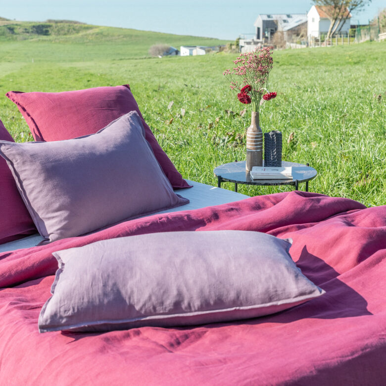 Taie d’Oreiller en Lin Lavé Prune - Embrin