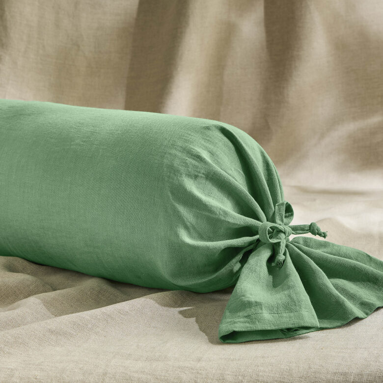 Taie de Traversin en Lin Lavé Vert Sauge - Embrin