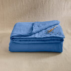 Housse de Couette en Lin Lavé Fleur Bleue
