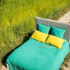 Housse de Couette en Lin Lavé Vert Sauge