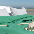 Housse de Couette en Lin Lavé Vert Sauge