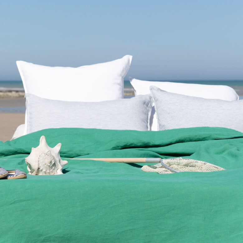 Housse de Couette en Lin Lavé Vert Sauge - Embrin