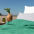 Housse de Couette en Lin Lavé Vert Sauge