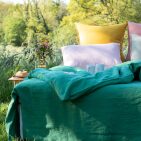 Housse de Couette en Lin Lavé Vert Sauge