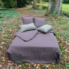 Housse de Couette en Lin Lavé Prune