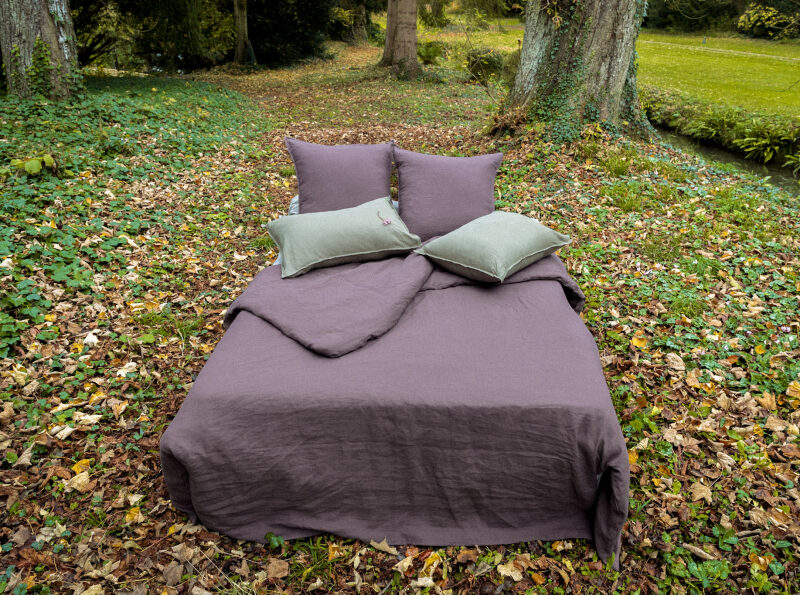 Washed Linen Duvet Cover Plum