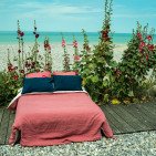 Housse de Couette en Lin Lavé Bois de Rose