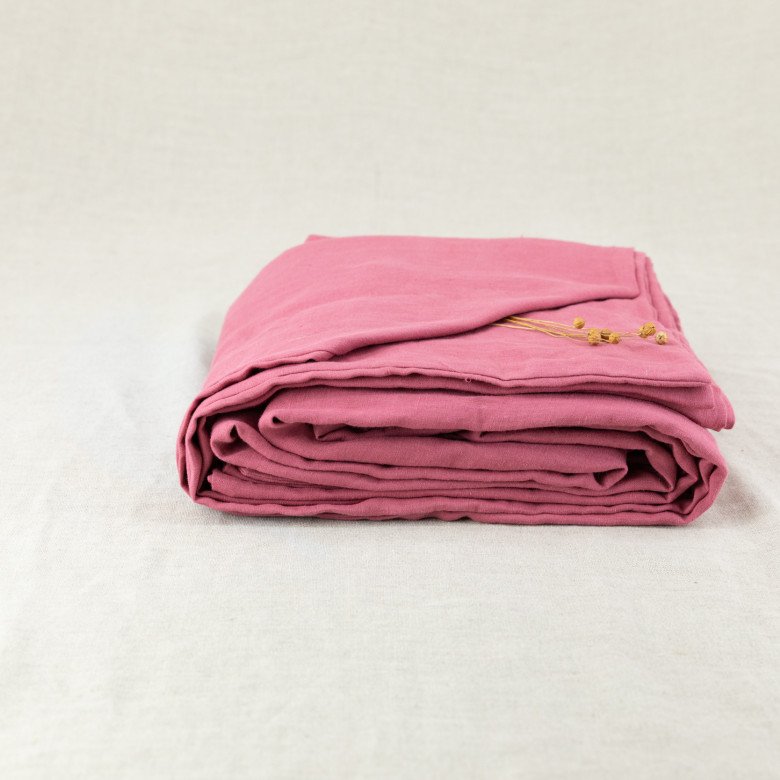 Housse de Couette en Lin Lavé Bois de Rose - Embrin