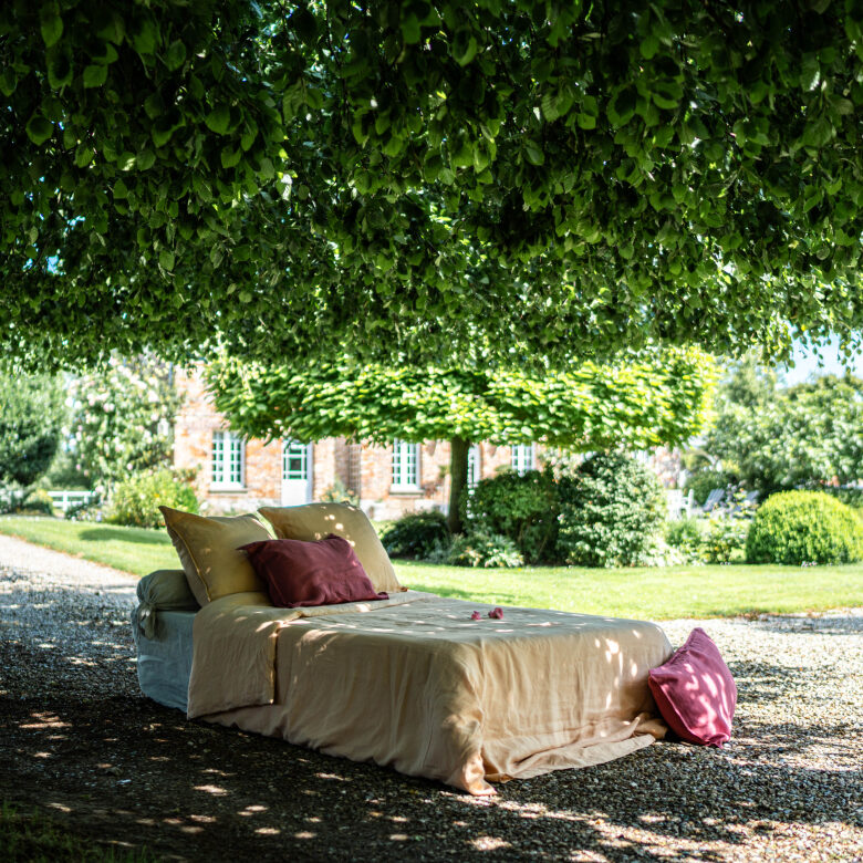 Housse de Couette en Lin Lavé Pêche - Embrin