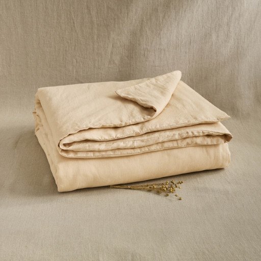 Housse de Couette en Lin Lavé Pêche