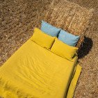 Housse de Couette en Lin Lavé Jaune Ambre