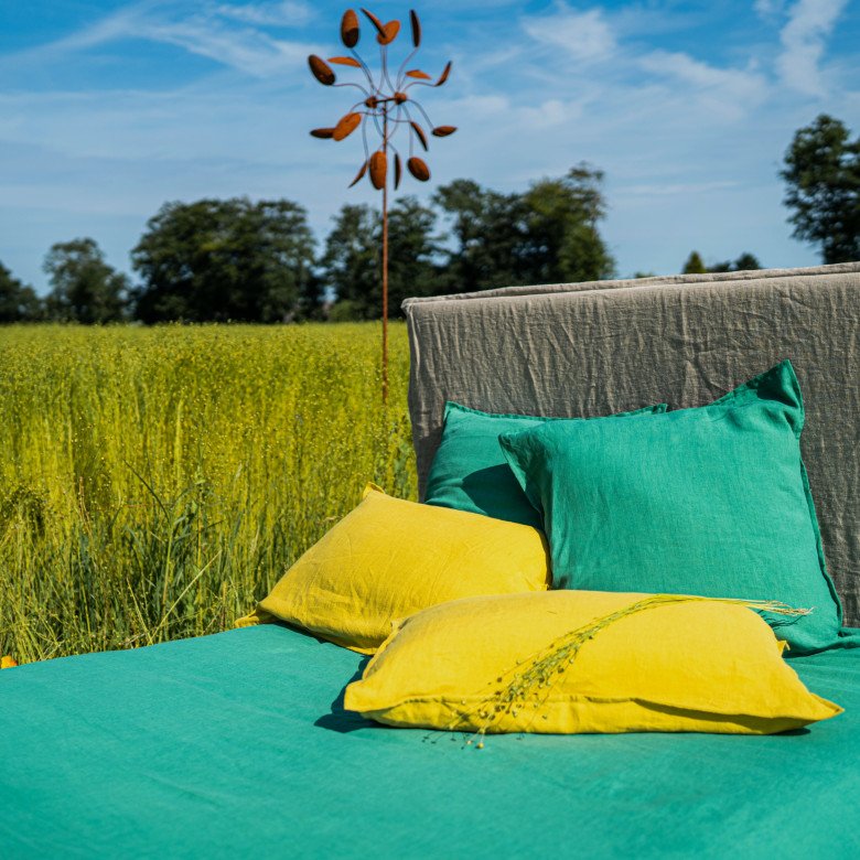 Taie d’Oreiller en Lin Lavé Vert Sauge - Embrin