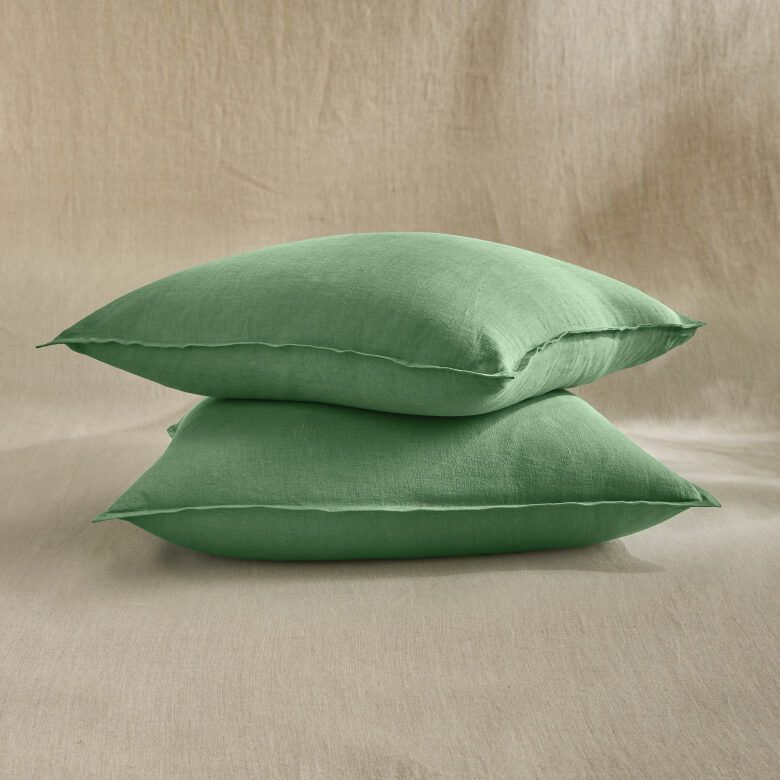 Taie d’Oreiller en Lin Lavé Vert Sauge - Embrin