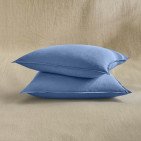 Taie d’Oreiller en Lin Lavé Fleur Bleue