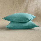 Taie d’Oreiller en Lin Lavé Bleu Lagon