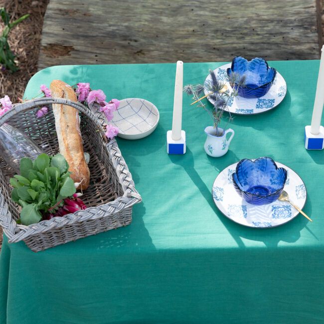 Nappe en lin lavé Vert Sauge