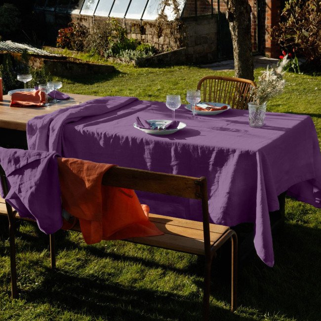 Nappe en lin lavé Prune