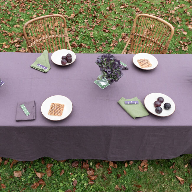 Nappe en lin lavé Prune