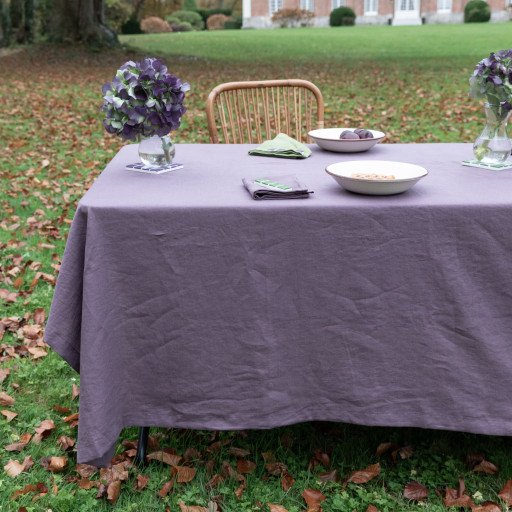Nappe en lin lavé Prune