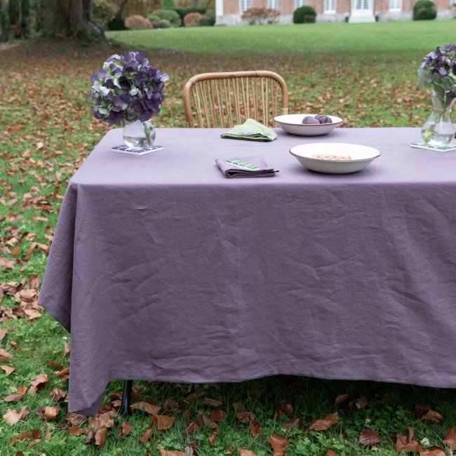 Nappe en lin lavé Prune