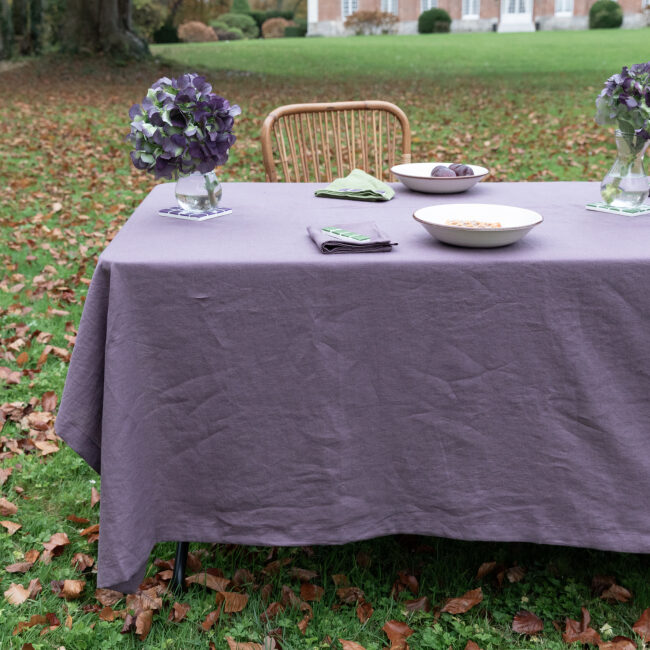 Nappe en lin lavé Prune