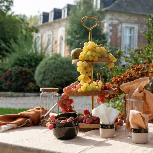 Nappe en lin lavé Pêche