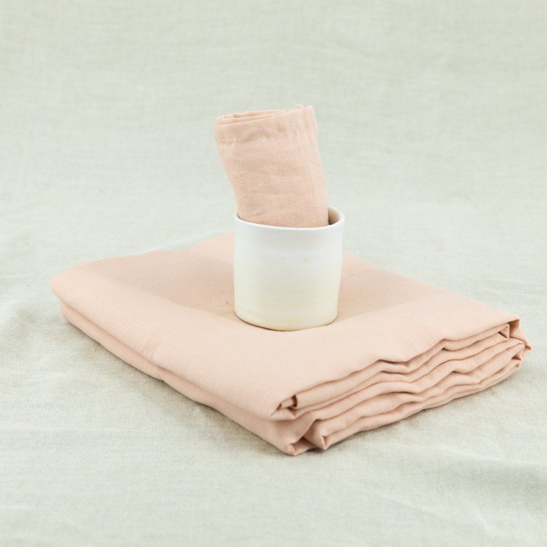 Nappe en lin lavé Pêche - Embrin