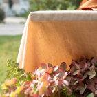 Nappe en lin lavé Pêche