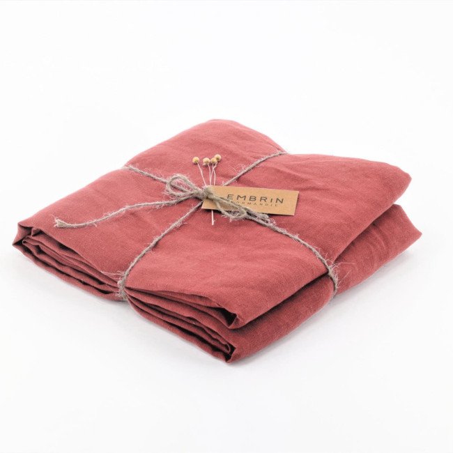 Nappe en lin lavé Bois de Rose