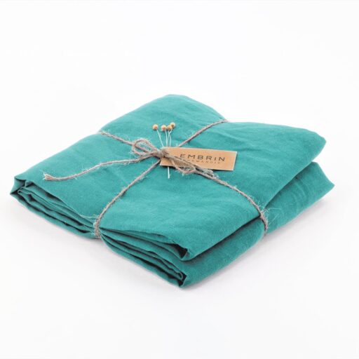 Nappe en lin lavé Bleu Lagon