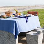 Nappe en lin lavé Fleur Bleue