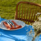 Nappe en lin lavé Fleur Bleue