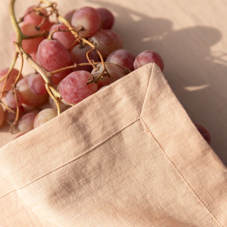 Serviettes de Table en lin Lavé Pêche (lot de 4) - Embrin