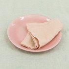 Serviettes de Table en lin Lavé Pêche (lot de 4)