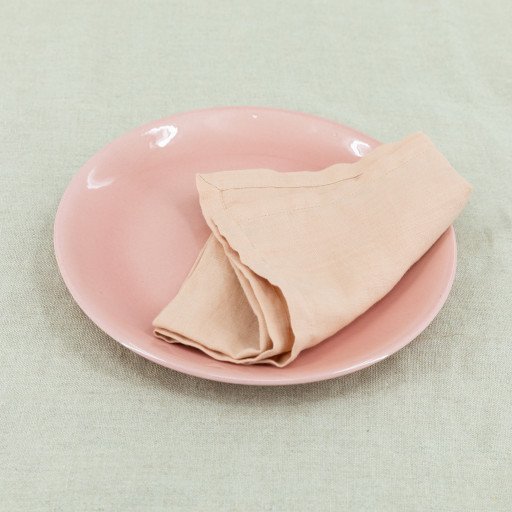 Serviettes de Table en lin Lavé Pêche (lot de 4)