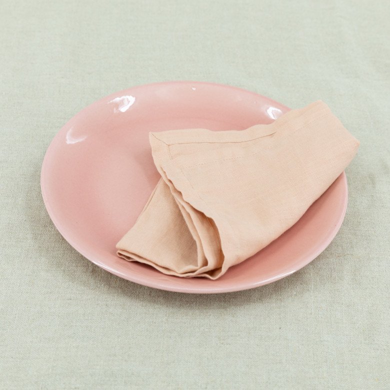 Serviettes de Table en lin Lavé Pêche (lot de 4) - Embrin
